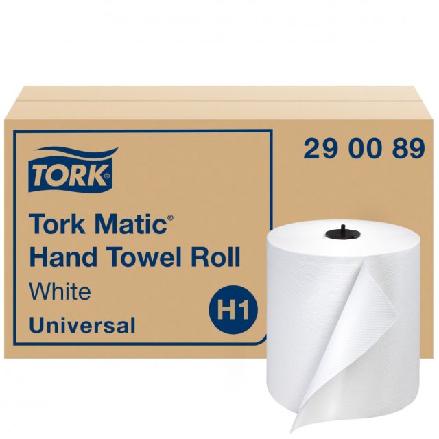 Tork Matic Hand Towel Roll 290089, white, Universal, H1: case with a roll in front (manufacturer product image)