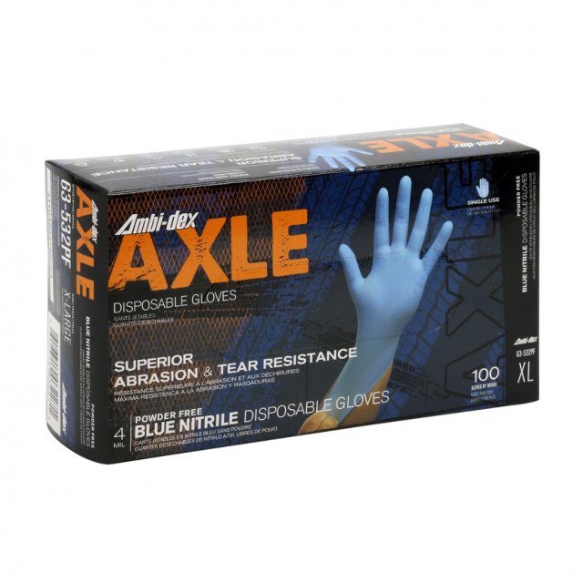 PIP Ambi-dex Axle blue nitrile gloves box