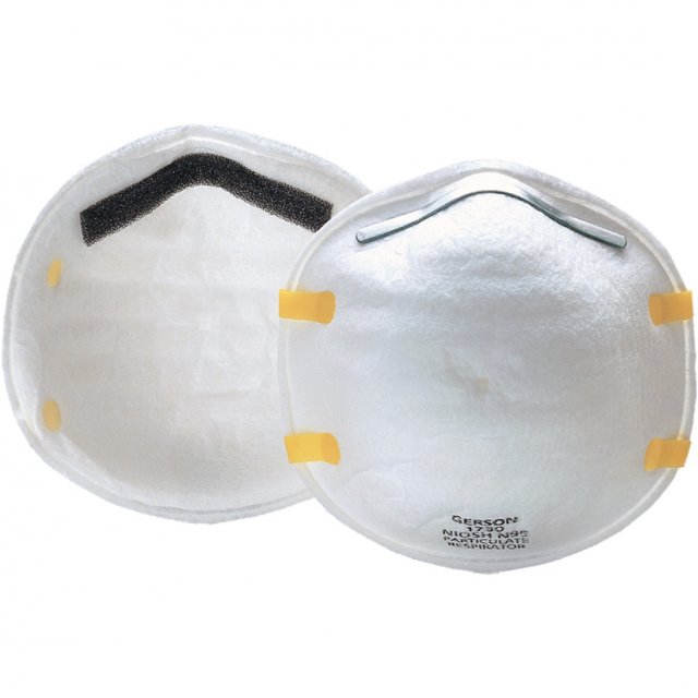 Gerson 1730 N95 particulate respirator, front and inside views (Gerson product photo)